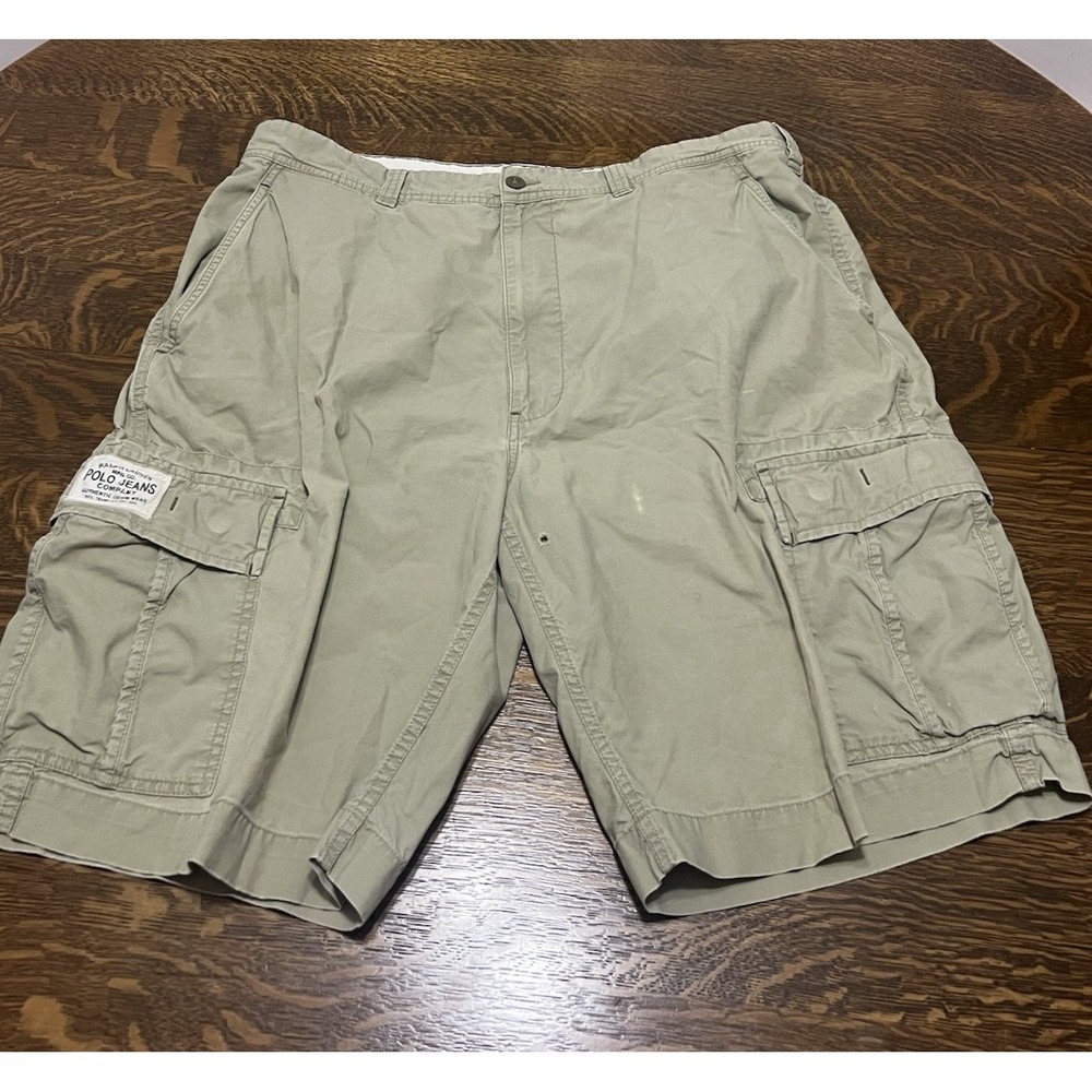 Vintage Polo Jeans Ralph Lauren Cargo Shorts Mens 38 Baggy Y2K Cotton